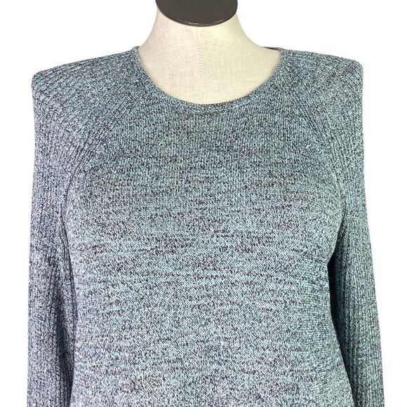 J Jill Sweater Women L Blue Pure Jill Linen Blend Raglan Sleeve Pocket Tunic - Picture 2 of 8